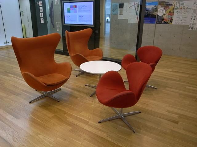 Scandinavian design: Egg chairs by Arne Jacobosen