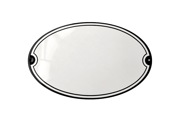White Horizontal Oval Highlander Sign 23 x 14 CM – RAMSIGN.COM