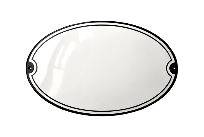 White Horizontal Oval Highlander Sign 27 x 17 CM – RAMSIGN.COM