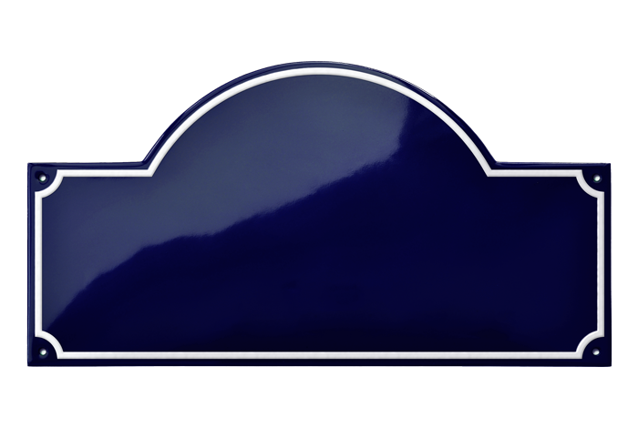 Blue Curved Metropolitan Sign 43 x 23 CM – RAMSIGN.COM