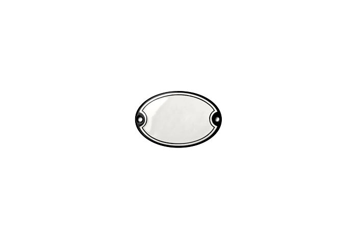 White Horizontal Oval Highlander Sign 7 x 4,6 CM – RAMSIGN.COM